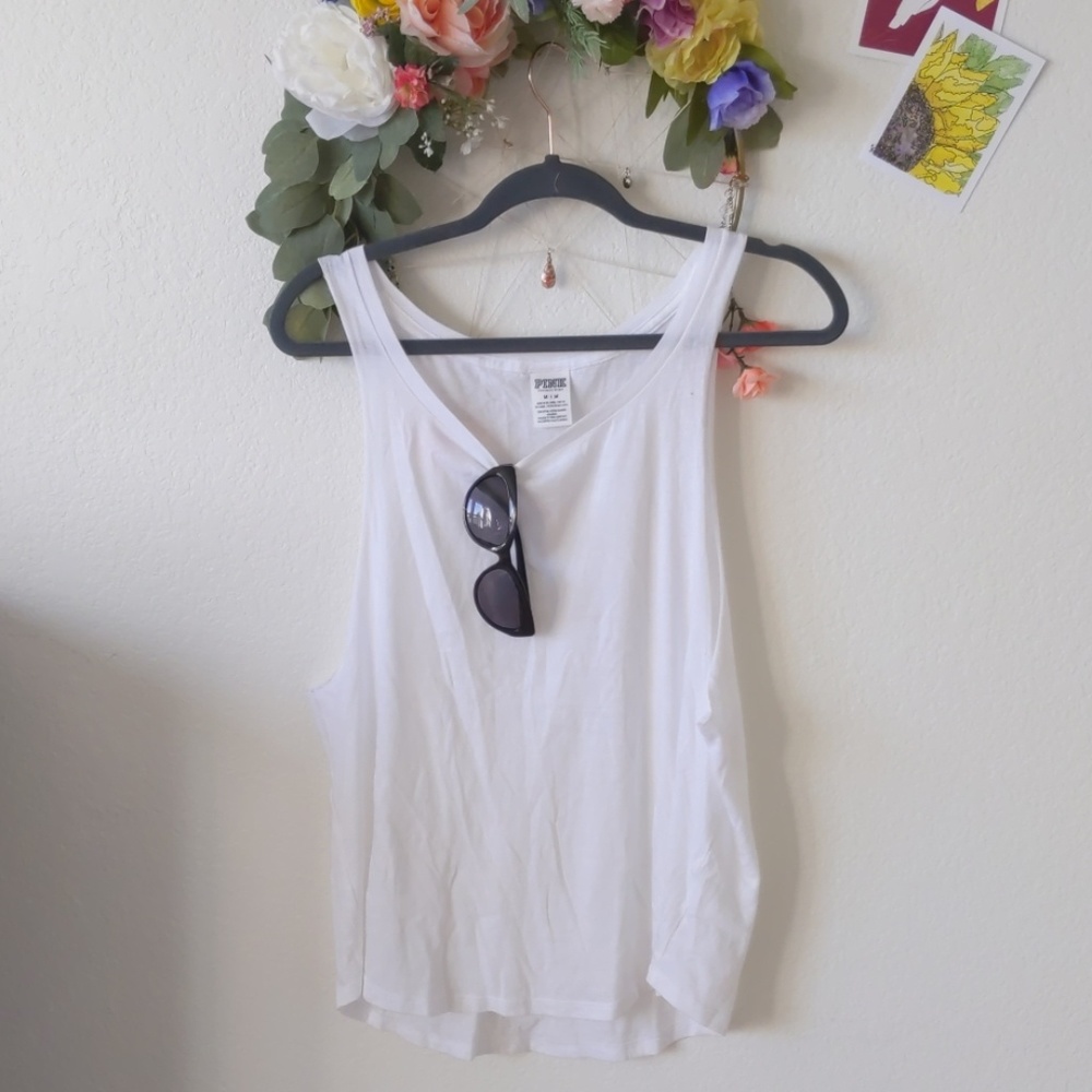 Pure white muscle tee VS